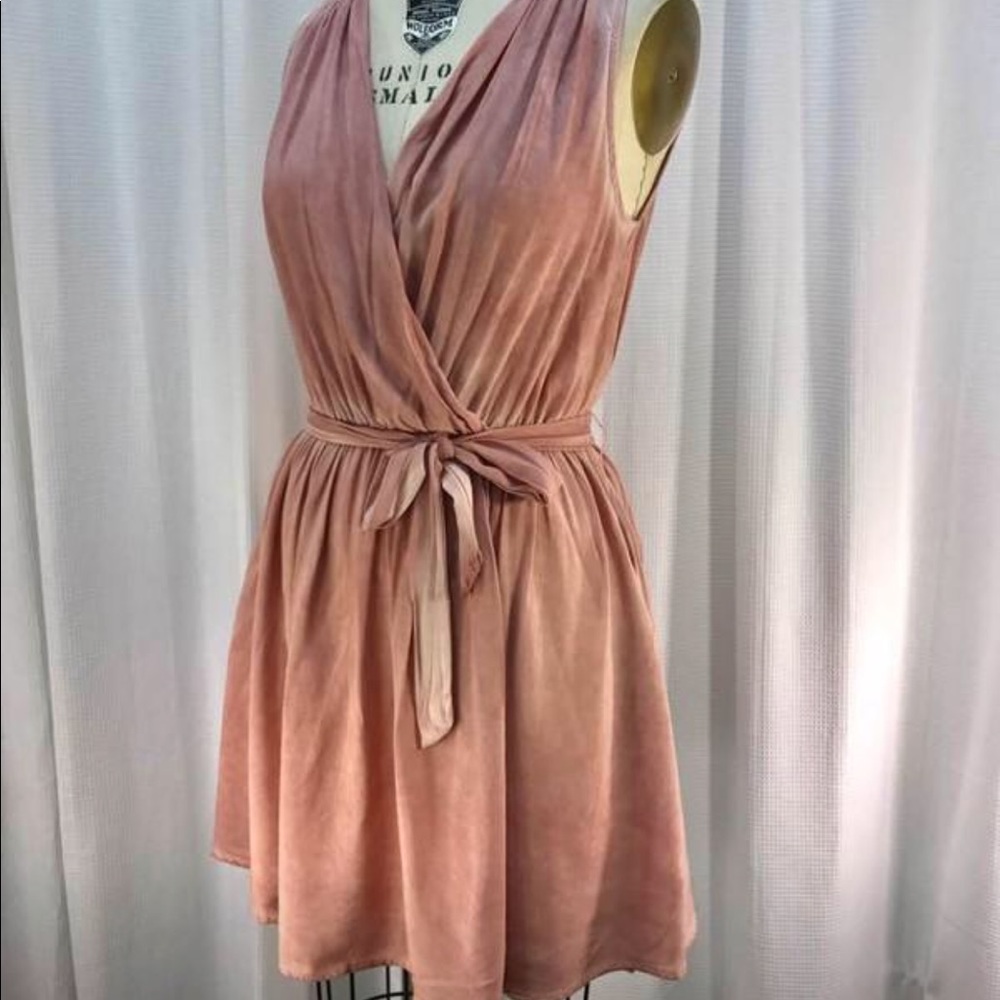 Pink Wrap Mini Dress